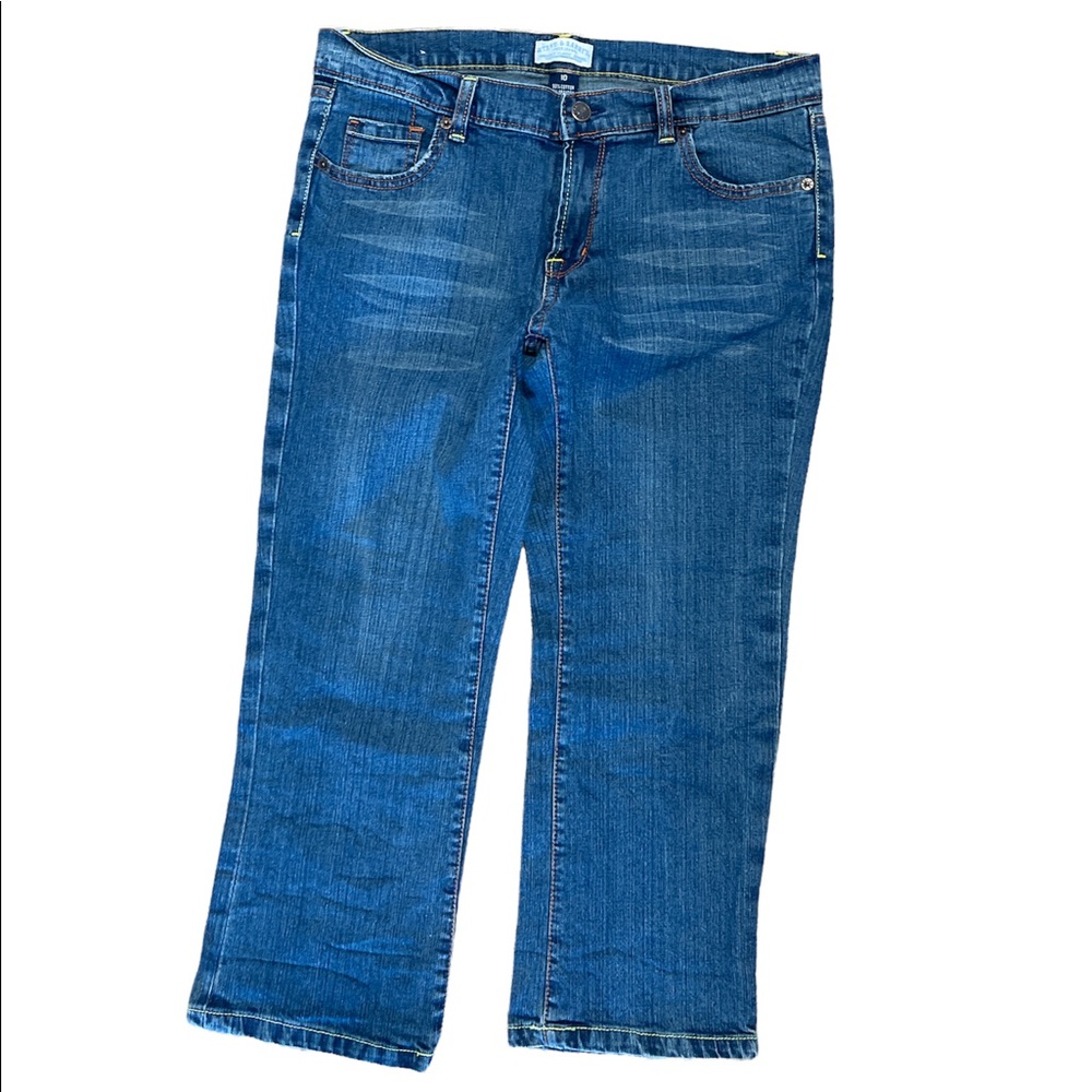 Steve & Barry’s denim jean distressed capris size 10
